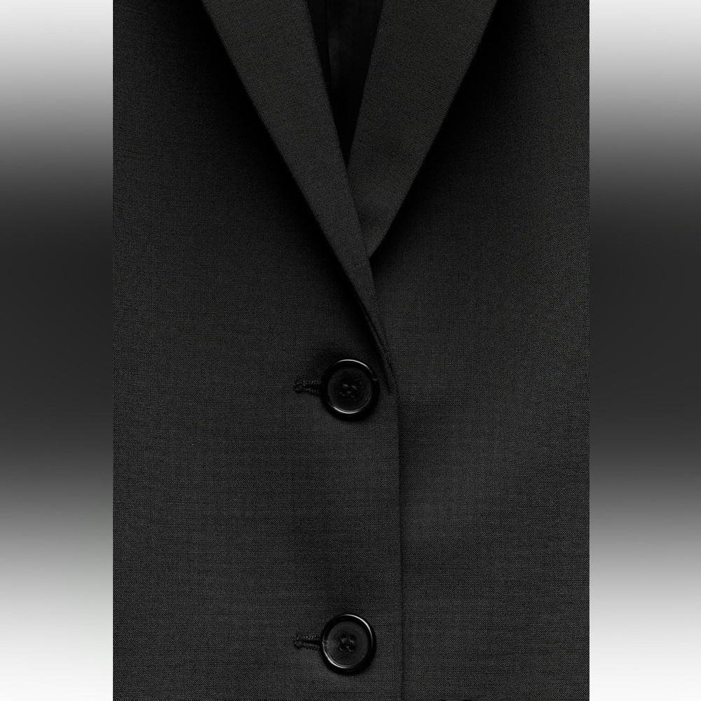 Zara Oversized Wool Blend Jacket Blazer Coat ZW Collection Black size XS NWT - Picture 10 of 16
